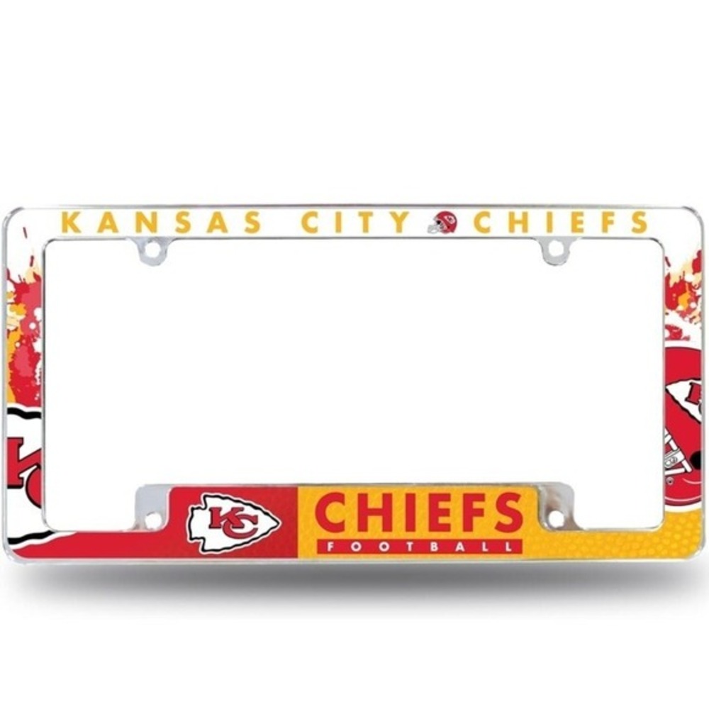 Rico Industries NFL All Over License Plate‎ Frame Chrome 12" x 6"
